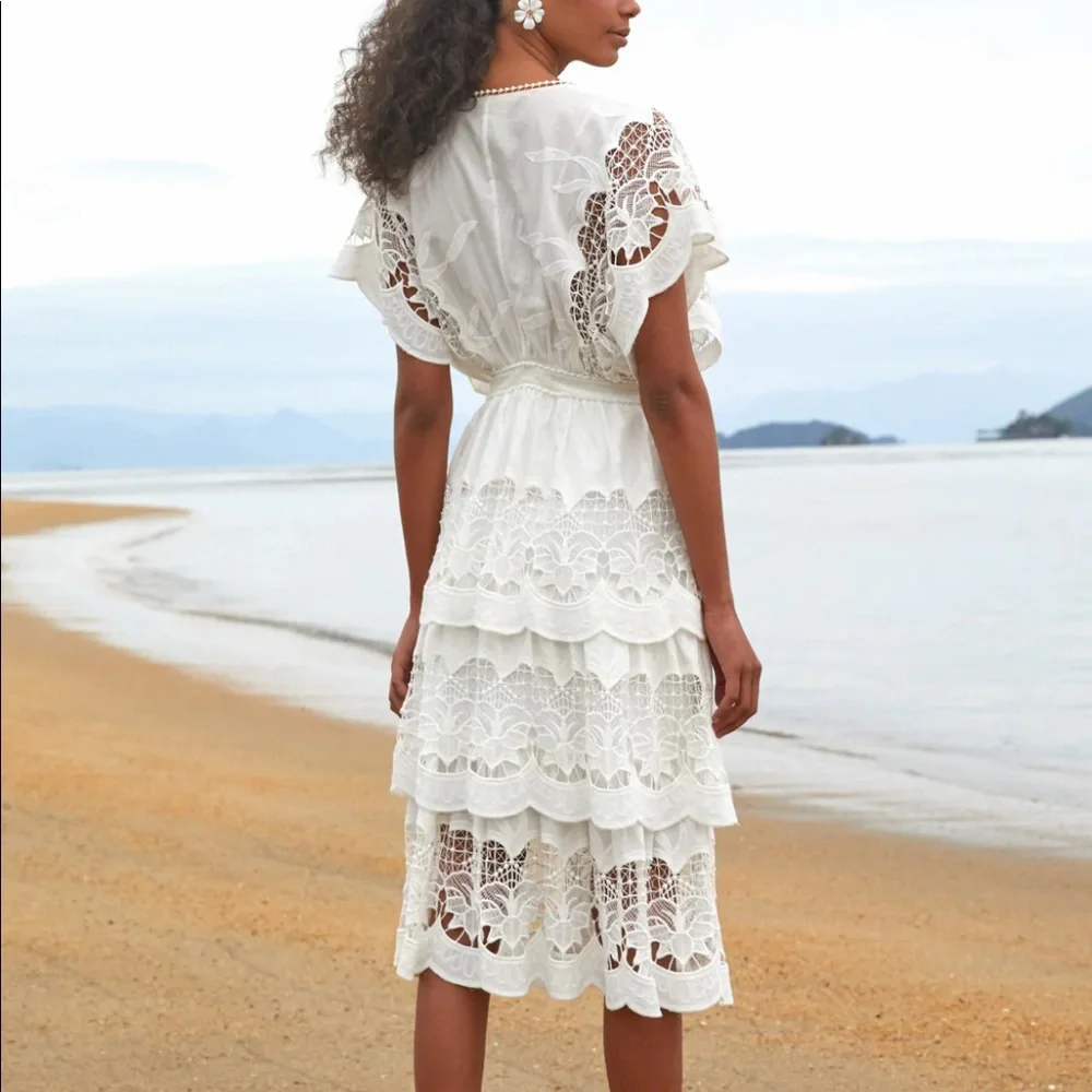 Farm Rio Richelier Embroidered Mini Dress - Picture 2 of 4